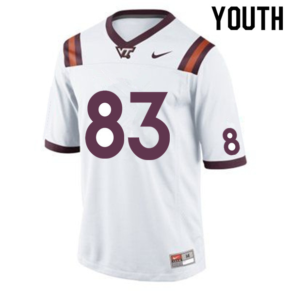 Youth #83 Tayvion Robinson Virginia Tech Hokies College Football Jerseys Sale-White - Click Image to Close